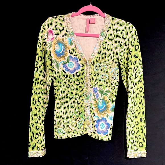 W Medium Vintage Charlotte Tarantola (Anthropologie) beaded sweater. - Picture 1 of 8